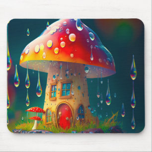 Mushroom House Mouse Pad