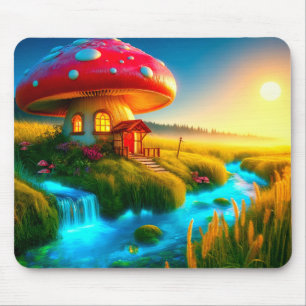 Mushroom House Mouse Pad