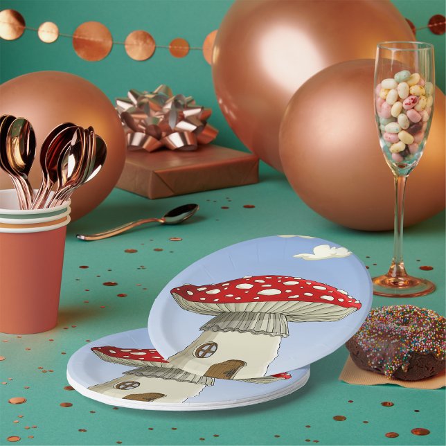 Mushroom House Paper Plate (Creator Uploaded)