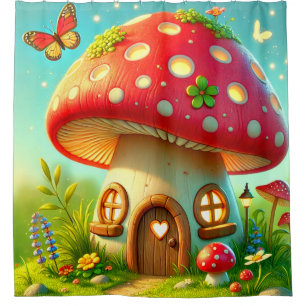 Mushroom House Shower Curtain