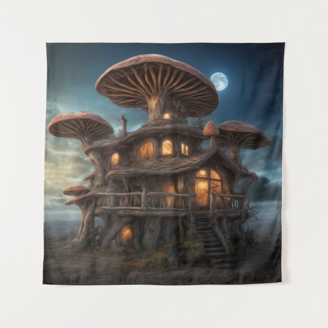 Mushroom House Tapestry (Front)