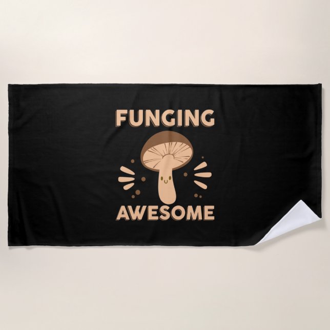 Mushroom Hunter Funginf Awesome Beach Towel (Front)