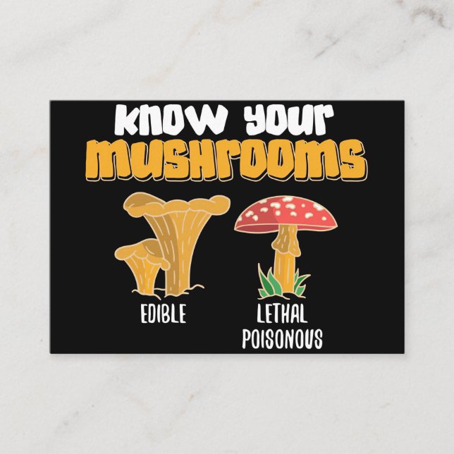 Mushroom Hunter Know Your Mushrooms Business Card (Front)