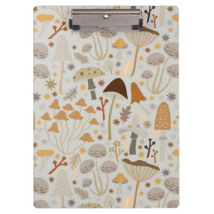 Mushroom Hunter Mid Century Mushrooms Clipboard