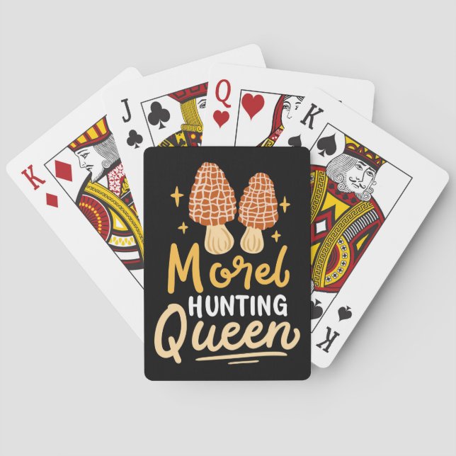 Mushroom Hunter Morel Hunting Queen Playing Cards (Back)