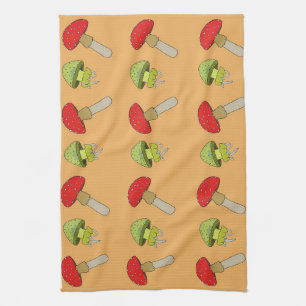 Mushroom Hunter Mushroom And Jellyfish Tea Towel