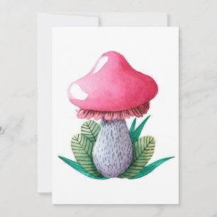 Mushroom Hunter Mushroom And Leaves Invitation