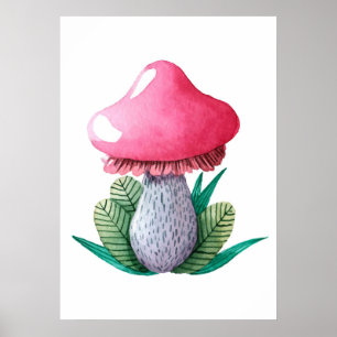 Mushroom Hunter Mushroom And Leaves Poster
