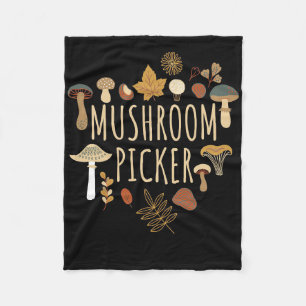 Mushroom Hunter Mushrooms Picker Fleece Blanket
