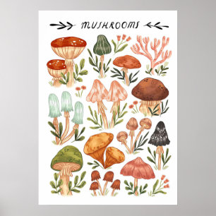 Mushroom Hunter Mushrooms Style Poster