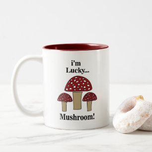 Mushroom I'm Lucky Mushroom Two-Tone Coffee Mug