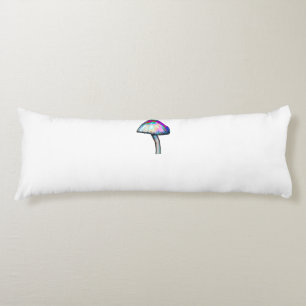Mushroom in white Trippy Psychedelic Colours Body Cushion