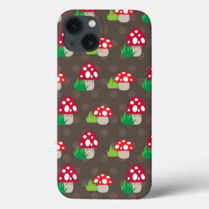 mushroom kids pattern iPhone 13 case