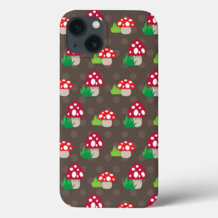 mushroom kids pattern iPhone 13 case