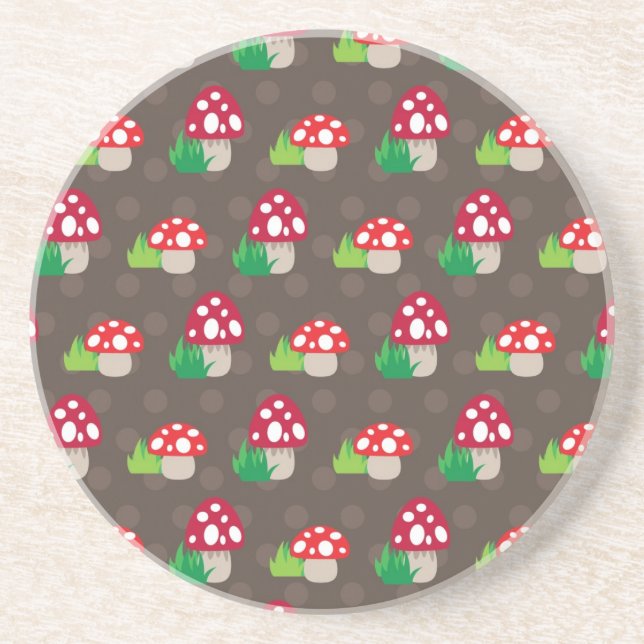 mushroom kids pattern coaster (Front)