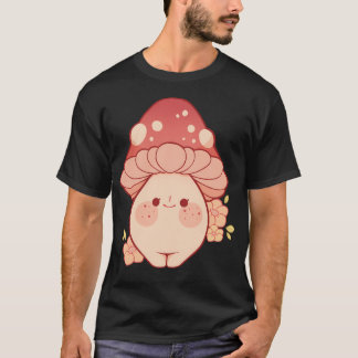 Mushroom Lady With Freckles And Flowers T-Shirt