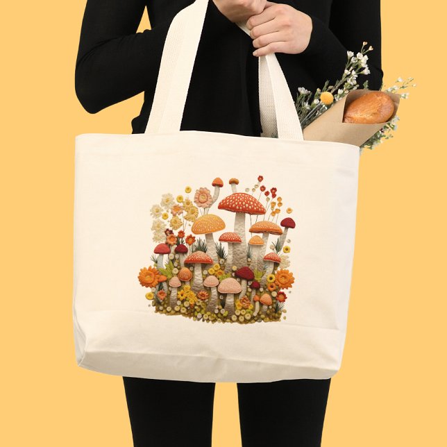 Mushroom  large tote bag (Creator Uploaded)