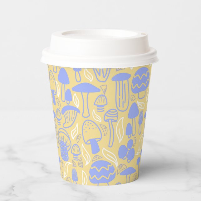 Mushroom Lavender Cream Paper Cups (Front)