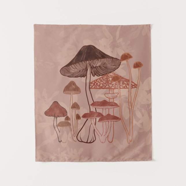 Mushroom Love  Tapestry (Front)
