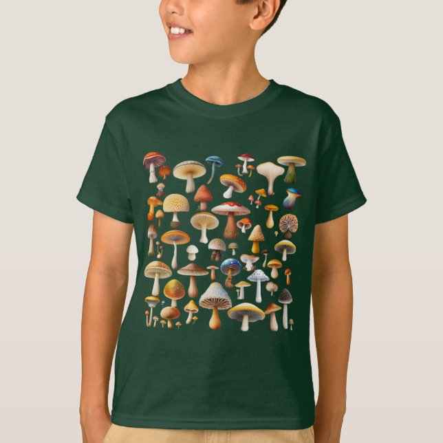 Mushroom Lover Cute  T-Shirt (Front)