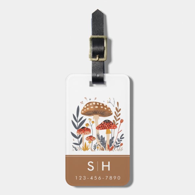 Mushroom Luggage Tag (Front Vertical)