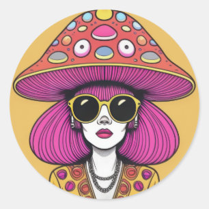Mushroom Madam Classic Round Sticker