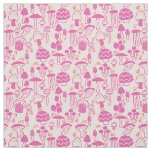 Mushroom Magenta Pink Fabric