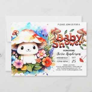 Mushroom Magic Awaits Baby Shower Invitation