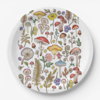 Mushroom, Magic Mushroom, Nature Lover Mushroom Paper Plate