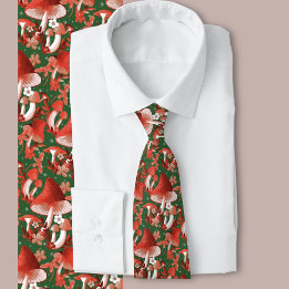 Mushroom Magic red and green Tie