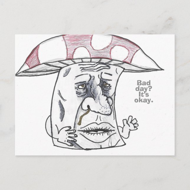 Mushroom Man Therapy Holiday Postcard (Front)