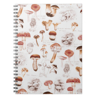 Mushroom Medley: Watercolor Seamless Pattern Notebook