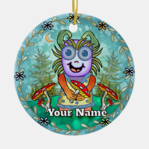 Mushroom Monster Ceramic Tree Decoration