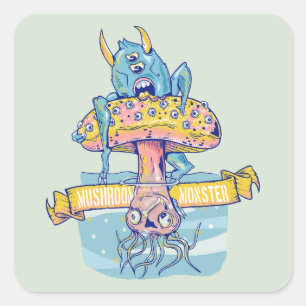 MUSHROOM MONSTER SQUARE STICKER