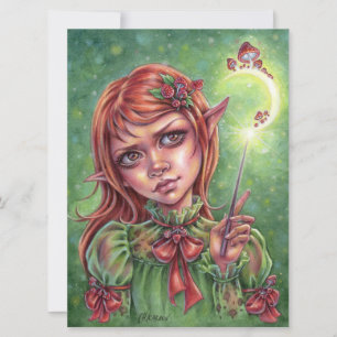 Mushroom Mood Elf Girl Magic Fantasy Art Card