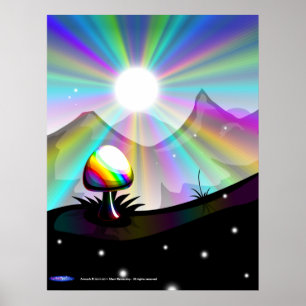 Mushroom mountain poster