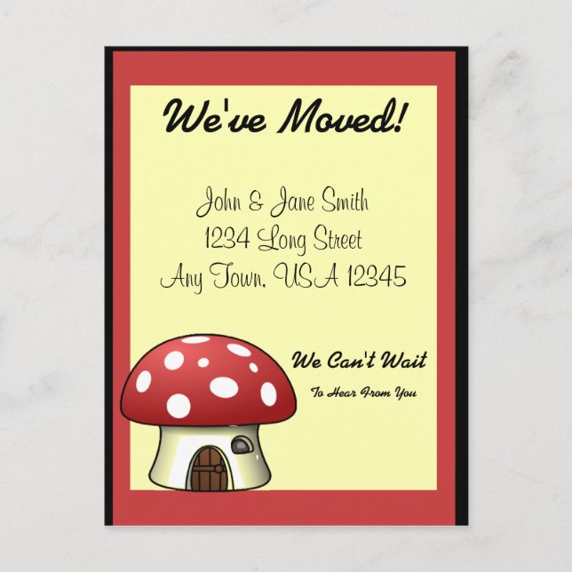 Mushroom Moving Announcement Postcard (Front)
