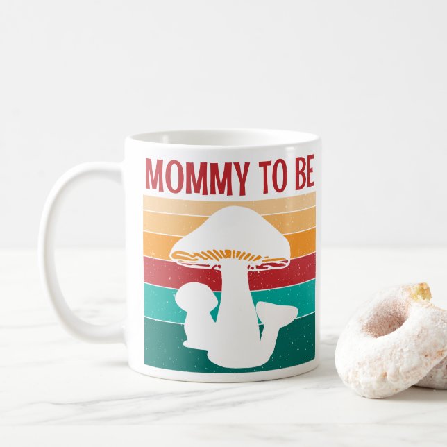mushroom Mummy To Be baby shower  Coffee Mug (With Donut)