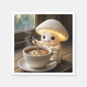 Mushroom Munchkin Stirring Morning Coffee Napkin