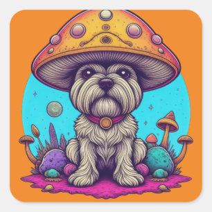Mushroom Mutt Square Sticker