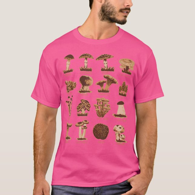 Mushroom Mycology Identification Chart For Morels  T-Shirt (Front)