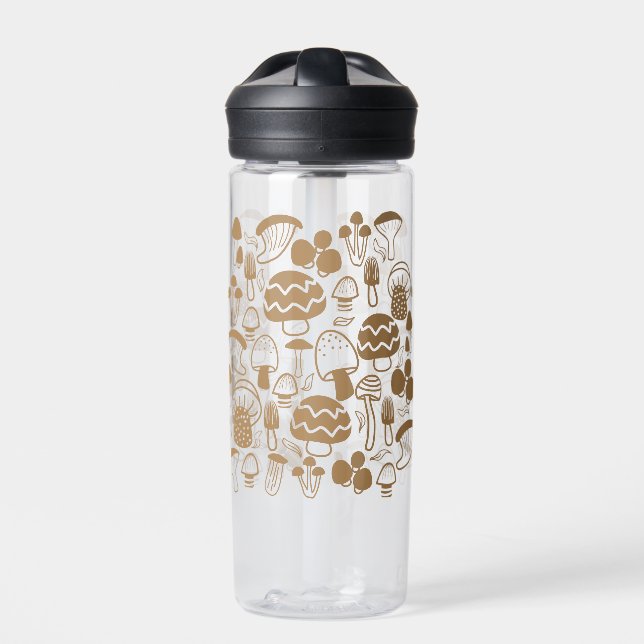 Mushroom Nature Brown Water Bottle (Front)