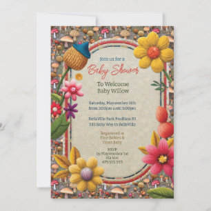 Mushroom Nature Party Shower Invitation