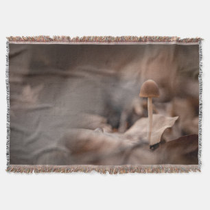 Mushroom Nature Photo Throw Blanket