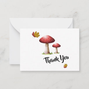 Mushroom On Autumn Thank You Card