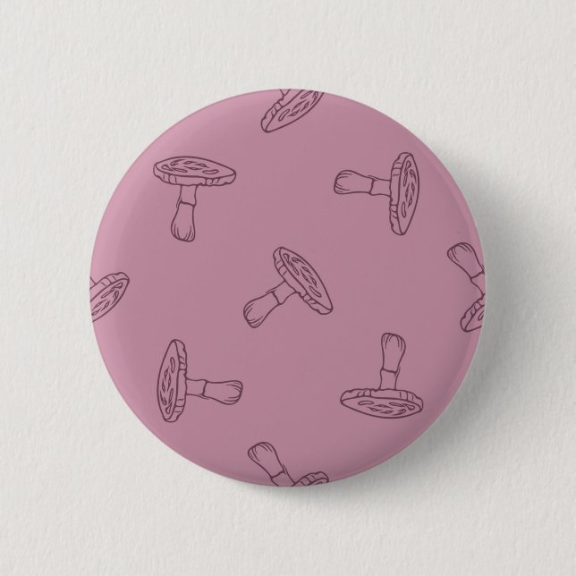 Mushroom pattern 6 cm round badge (Front)