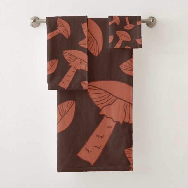 Mushroom pattern bath towel set (Insitu)