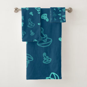 Mushroom pattern bath towel set