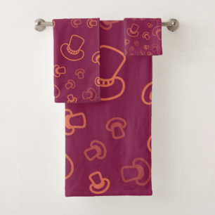 Mushroom pattern bath towel set