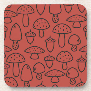 Mushroom pattern coaster